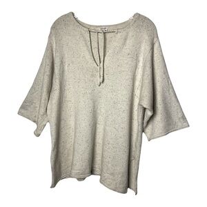 Pure Jill | Oatmeal Confetti Wool Blend Tunic Sweater, Large